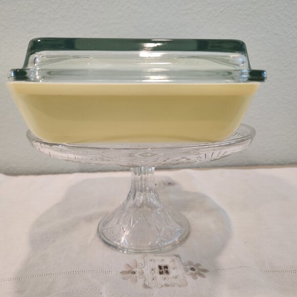 Vintage JAJ Pyrex Yellow Daisy 548/2161 Shallow Space Saver Casserole Dish wLid - Picture 4 of 9